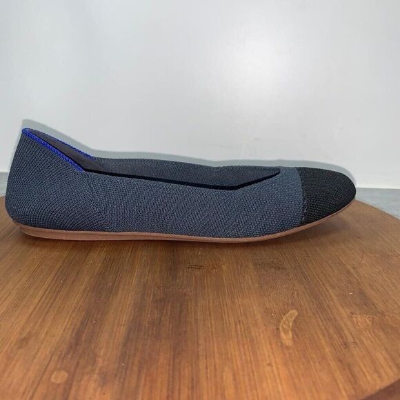 Rothy’s Shoes - Rothys Women's The Flat Round Toe Size 6.5 Black Blue Knit Slip On Shoes Comfort